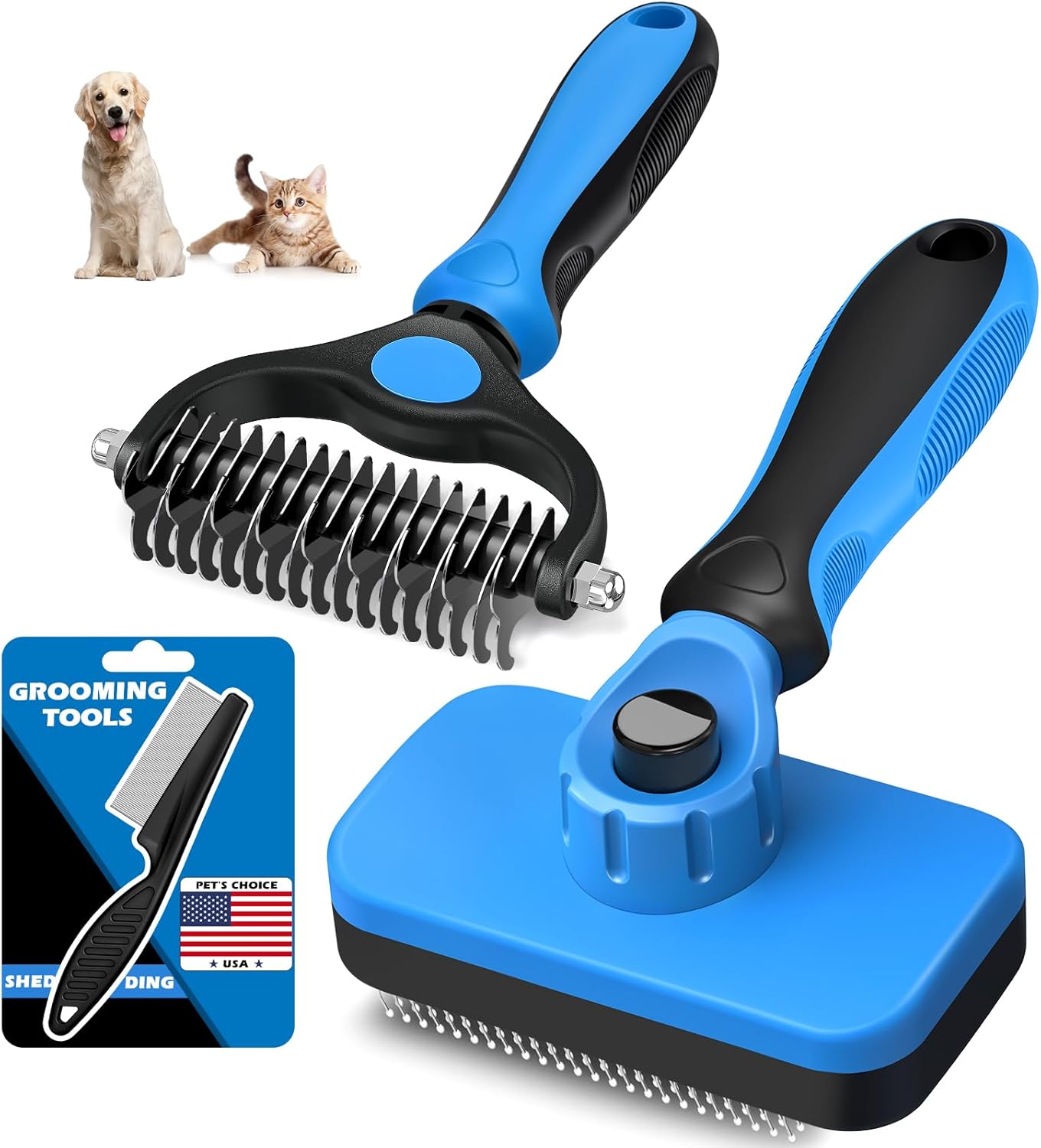 Professional 3PCS Pet Grooming Brush Set