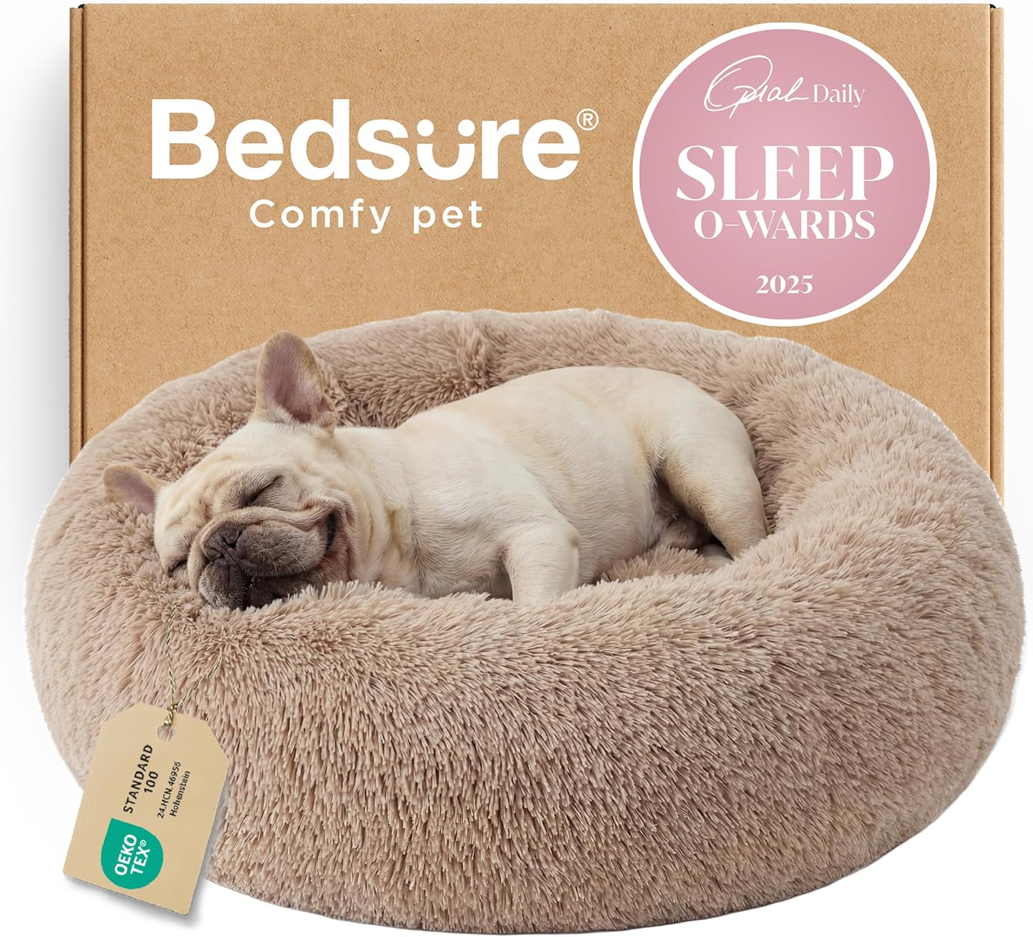 Bedsure Calming Donut Dog Bed