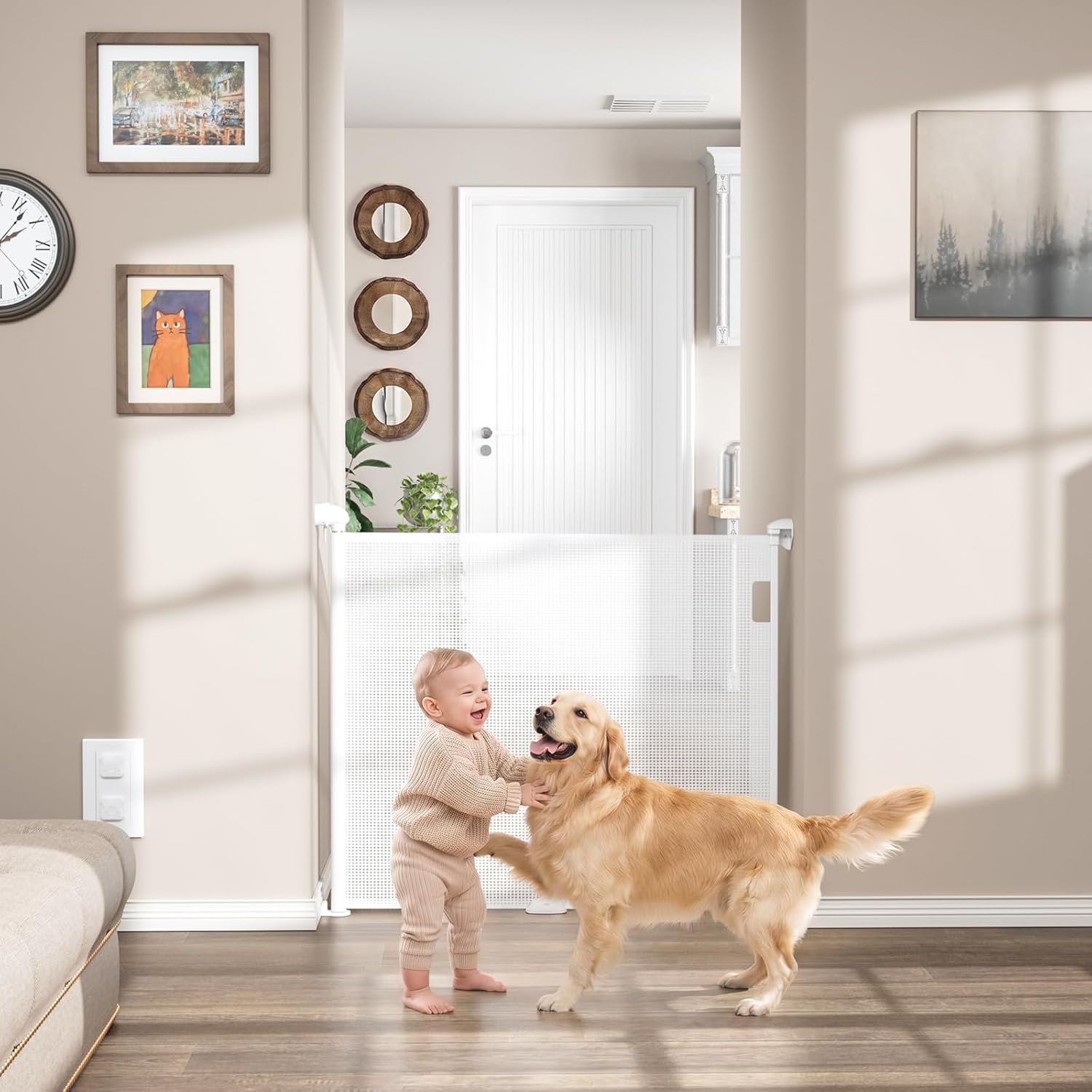 Babepai Retractable Dog & Baby Gate